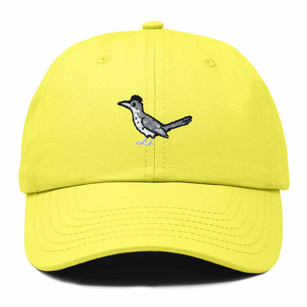 Dalix Greater Roadrunner New Mexico Embroidered Bird Cotton Baseball Cap Dad Hat Mens Womens Outdoor Summer in Yellow