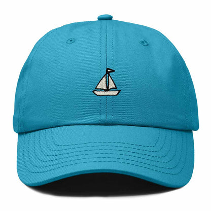 Dalix Sailboat Embroidered Adjustable Cotton Twill Nautical Dad Hat for Men in Teal