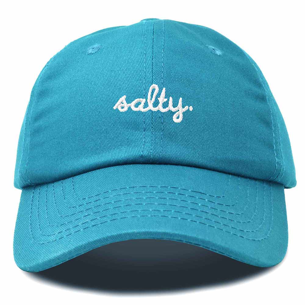 Dalix Salty Embroidered Cotton Beach Baseball Cap Adjustable Dad Hat Womens in Teal