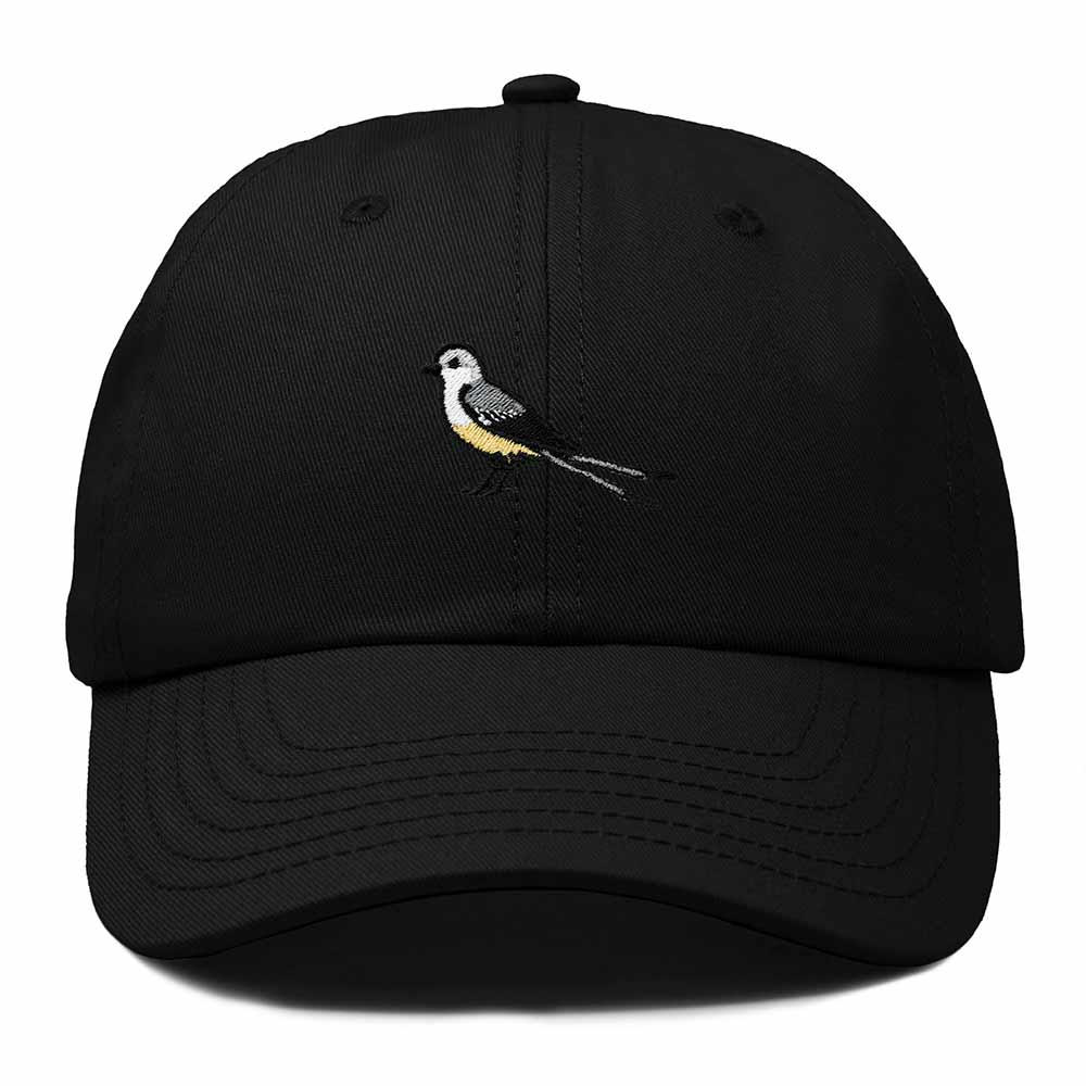 Dalix Scissor Tailed Flycatcher Oklahoma Embroidered Bird Cotton Baseball Cap Dad Hat Mens Womens Outdoor Summer in Black
