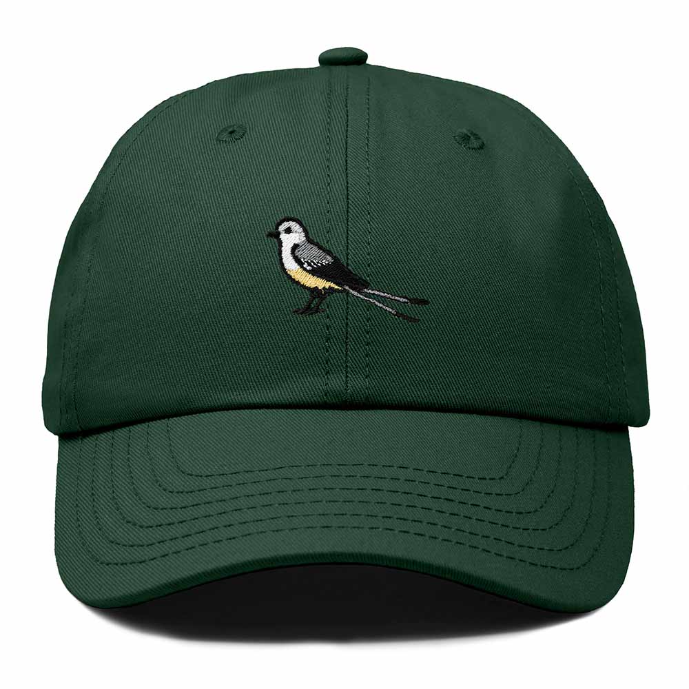 Dalix Scissor Tailed Flycatcher Oklahoma Embroidered Bird Cotton Baseball Cap Dad Hat Mens Womens Outdoor Summer in Dark Green