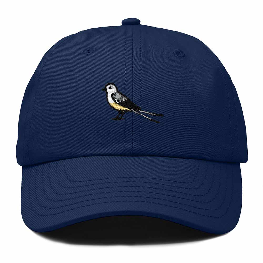 Dalix Scissor Tailed Flycatcher Oklahoma Embroidered Bird Cotton Baseball Cap Dad Hat Mens Womens Outdoor Summer in Navy Blue