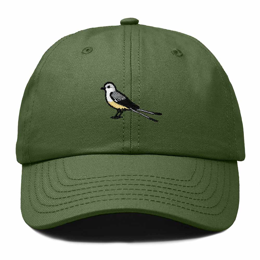 Dalix Scissor Tailed Flycatcher Oklahoma Embroidered Bird Cotton Baseball Cap Dad Hat Mens Womens Outdoor Summer in Olive