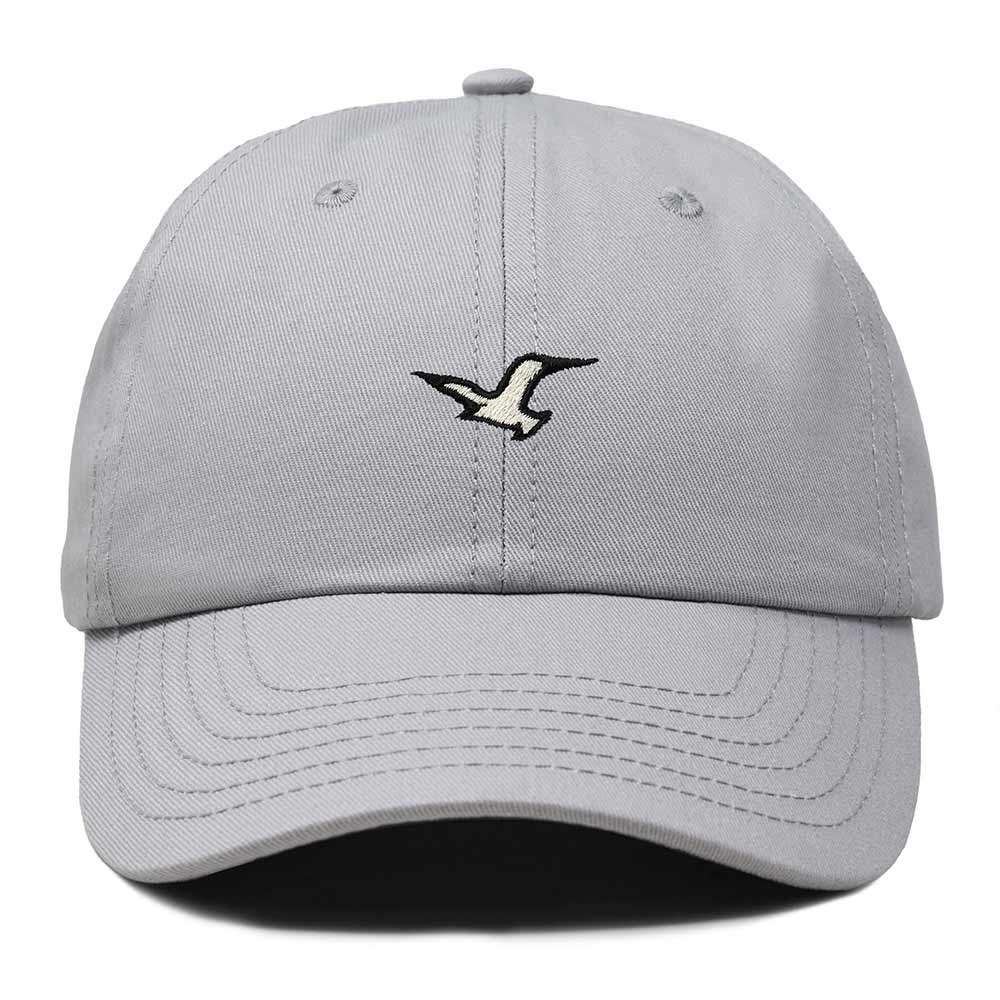 Dalix Seagull Bird Embroidered Dad Hat Adjustable Cotton Twill Baseball Cap Cute Casual for Women in Gray