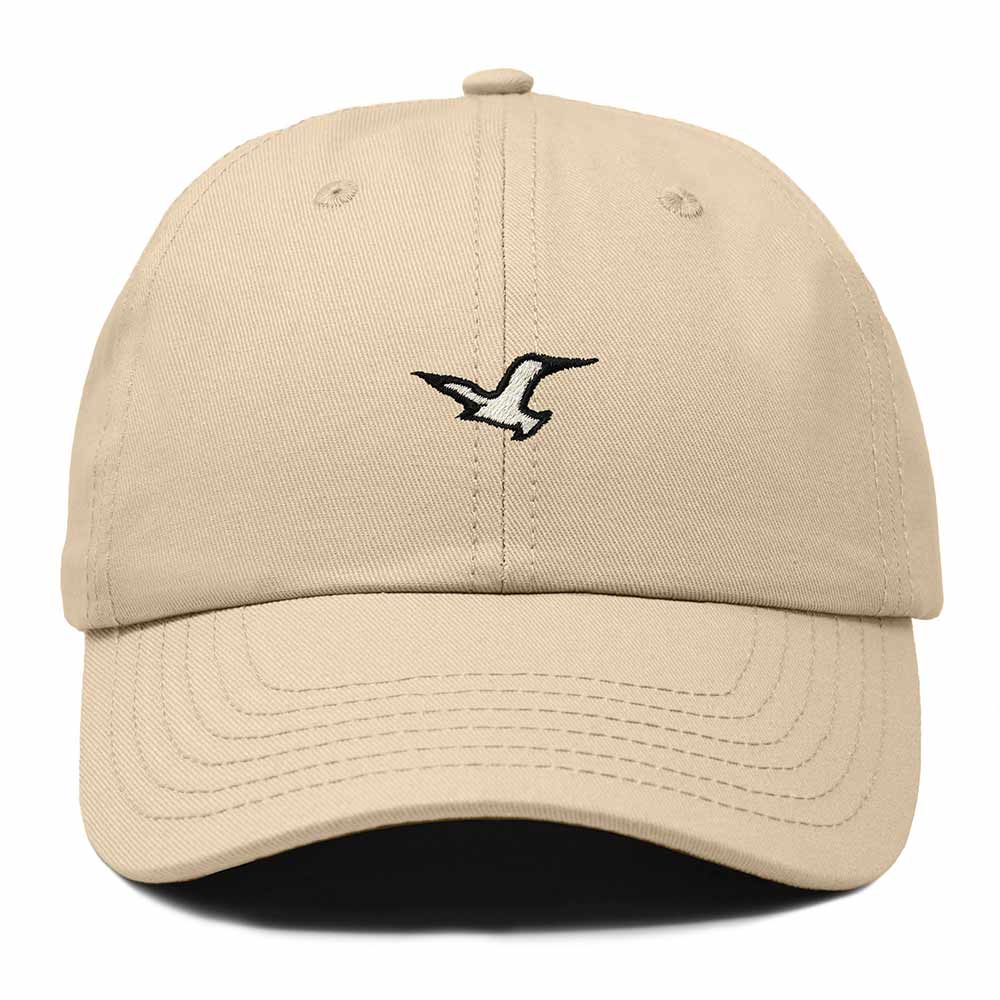 Dalix Seagull Bird Embroidered Dad Hat Adjustable Cotton Twill Baseball Cap Cute Casual for Women in Khaki