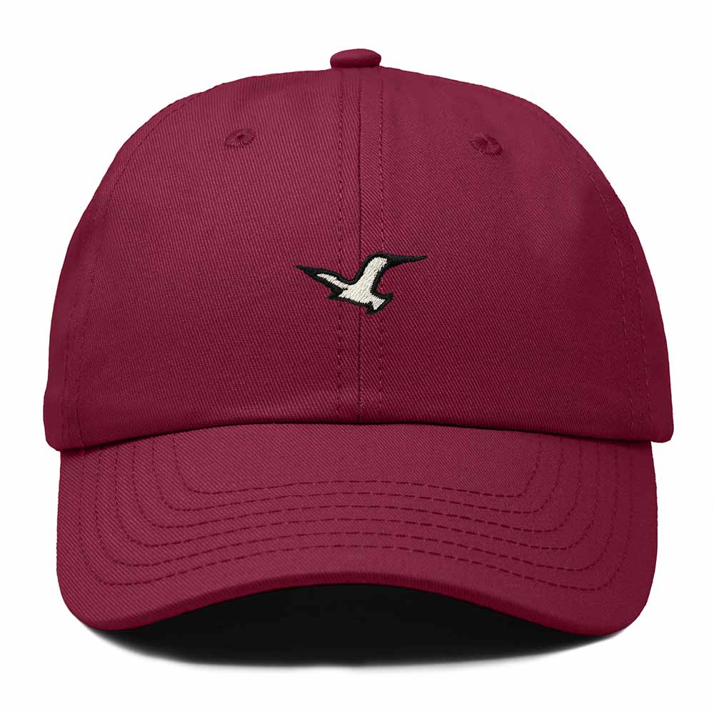 Dalix Seagull Bird Embroidered Dad Hat Adjustable Cotton Twill Baseball Cap Cute Casual for Women in Maroon
