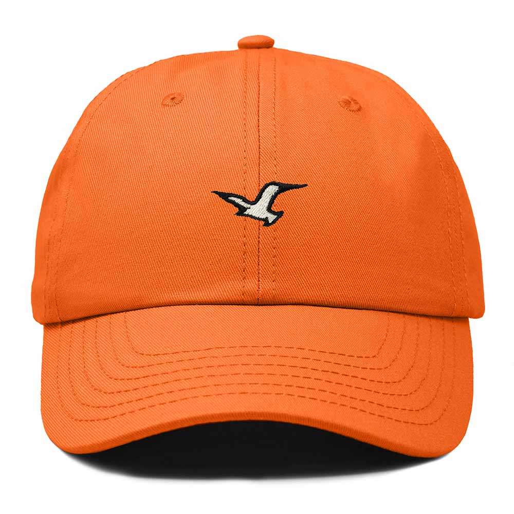 Dalix Seagull Bird Embroidered Dad Hat Adjustable Cotton Twill Baseball Cap Cute Casual for Women in Orange