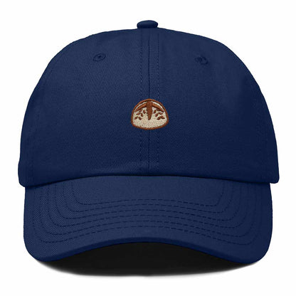 Dalix Sourdough Bread Embroidery Baseball Cap Adjustable Low Profile Cotton Twill Dad Hat Womens in Navy Blue