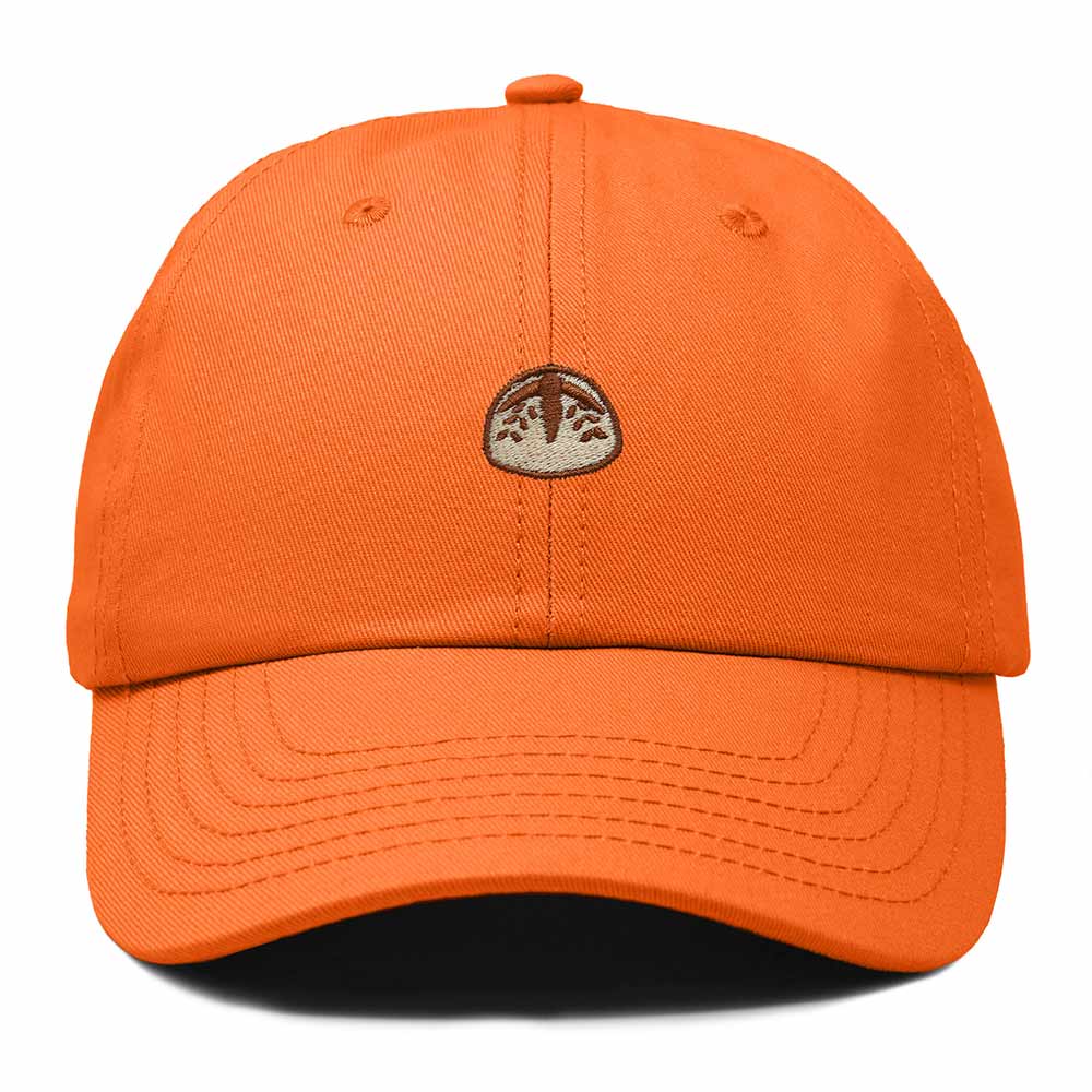 Dalix Sourdough Bread Embroidery Baseball Cap Adjustable Low Profile Cotton Twill Dad Hat Womens in Orange
