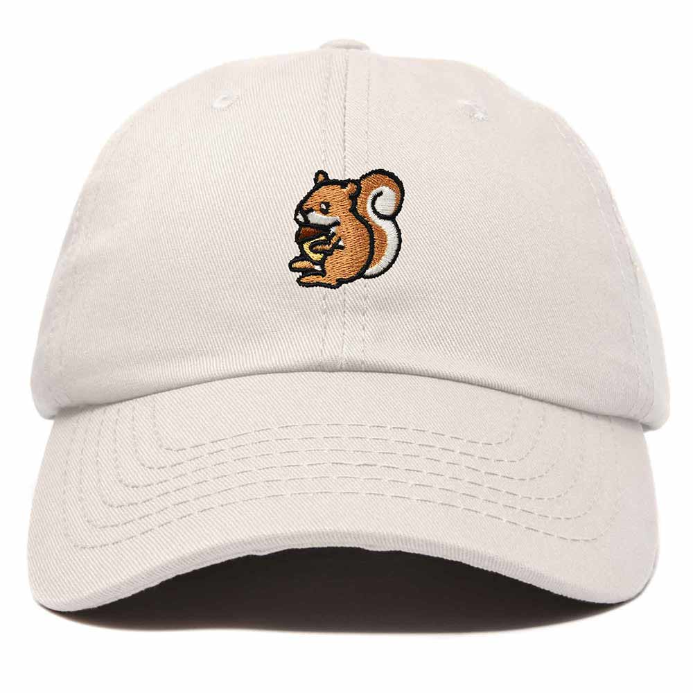 Dalix Squirrel Embroidered Cotton Dad Hat Casual Adjustable Baseball Cap for Nature and Animal Lovers Womens in Black