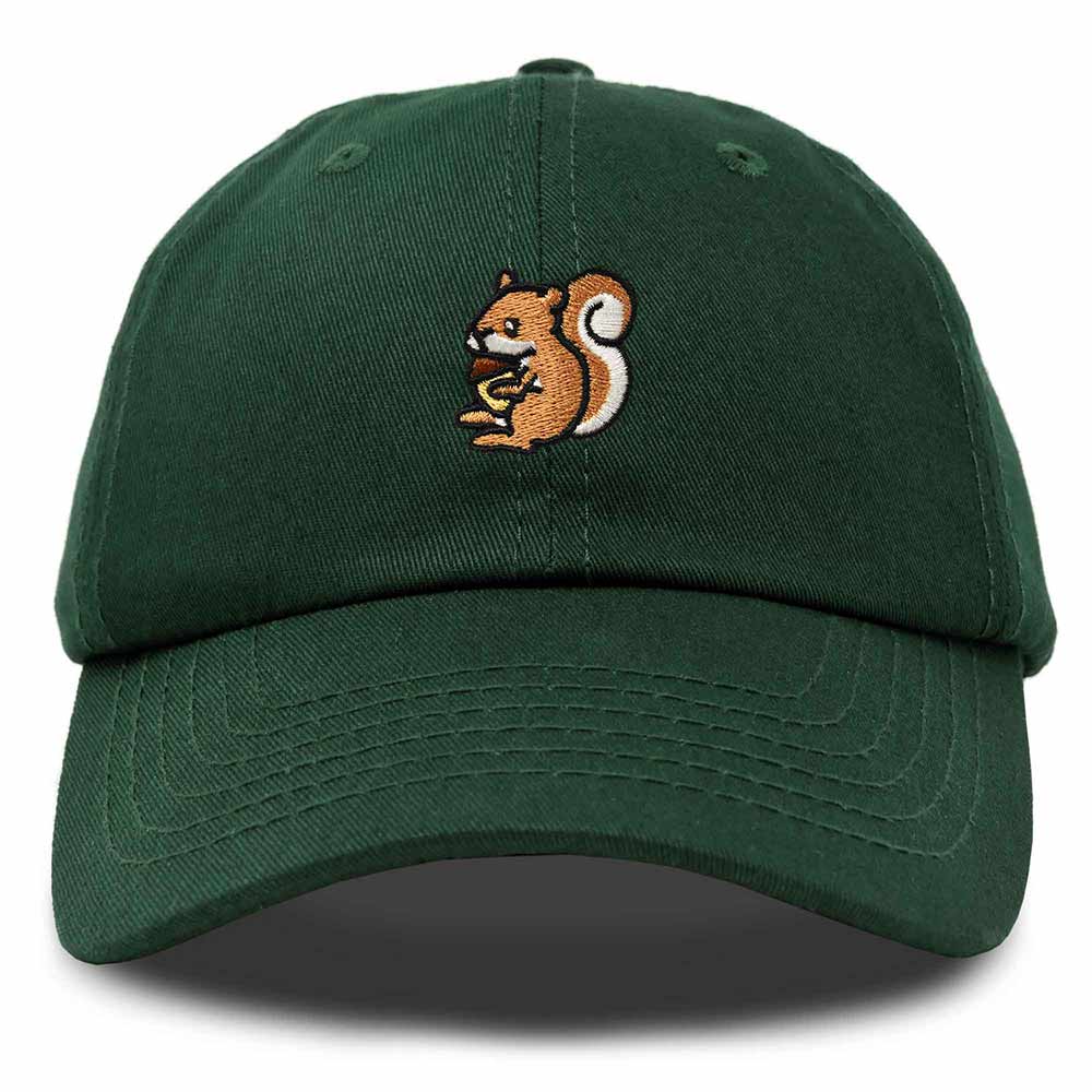 Dalix Squirrel Embroidered Cotton Dad Hat Casual Adjustable Baseball Cap for Nature and Animal Lovers Womens in Black