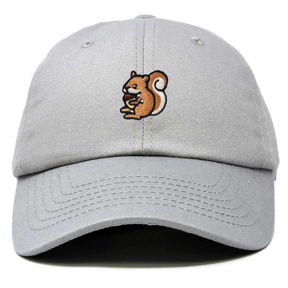 Dalix Squirrel Embroidered Cotton Dad Hat Casual Adjustable Baseball Cap for Nature and Animal Lovers Womens in Black