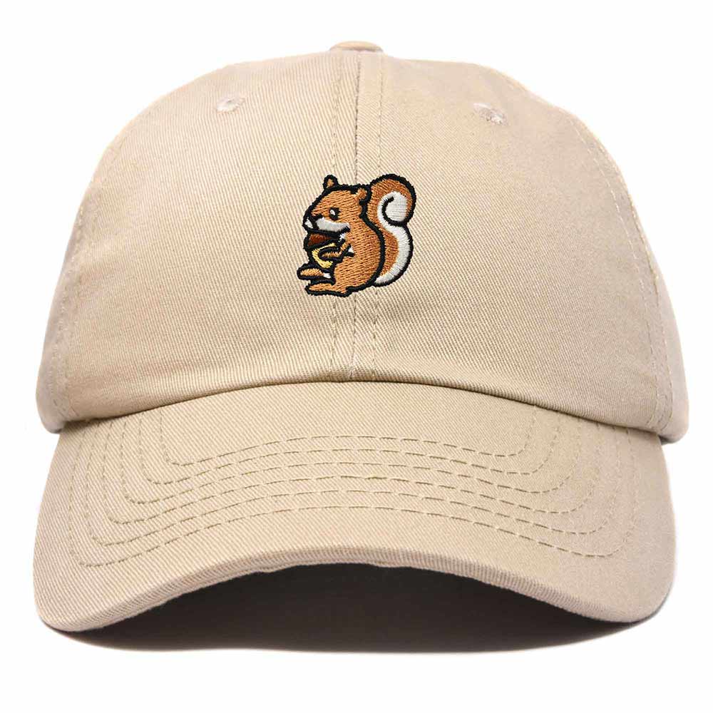 Dalix Squirrel Embroidered Cotton Dad Hat Casual Adjustable Baseball Cap for Nature and Animal Lovers Womens in Black
