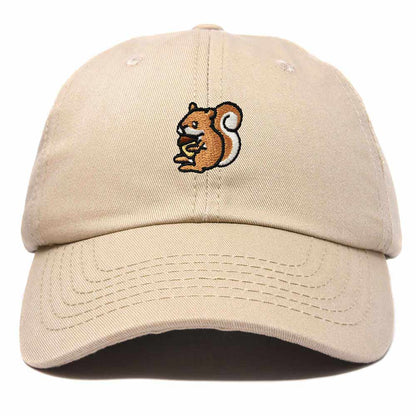 Dalix Squirrel Embroidered Cotton Dad Hat Casual Adjustable Baseball Cap for Nature and Animal Lovers Womens in Black