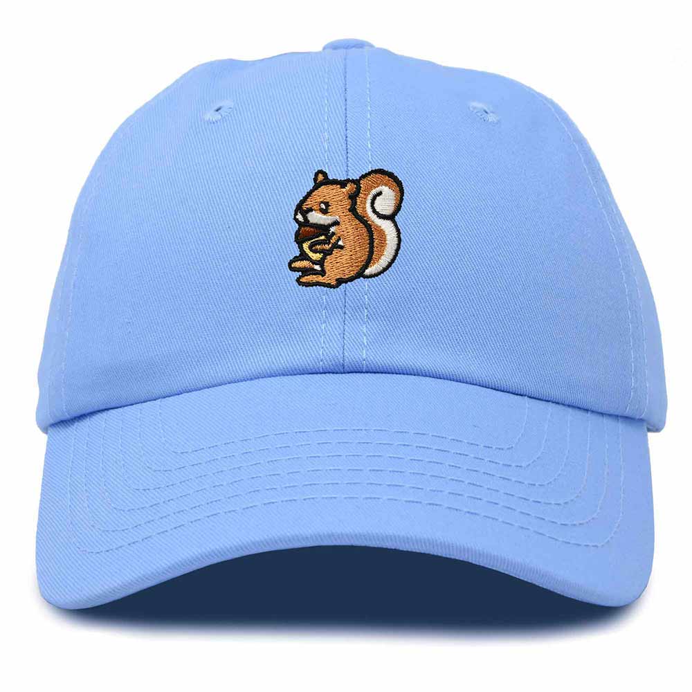 Dalix Squirrel Embroidered Cotton Dad Hat Casual Adjustable Baseball Cap for Nature and Animal Lovers Womens in Black