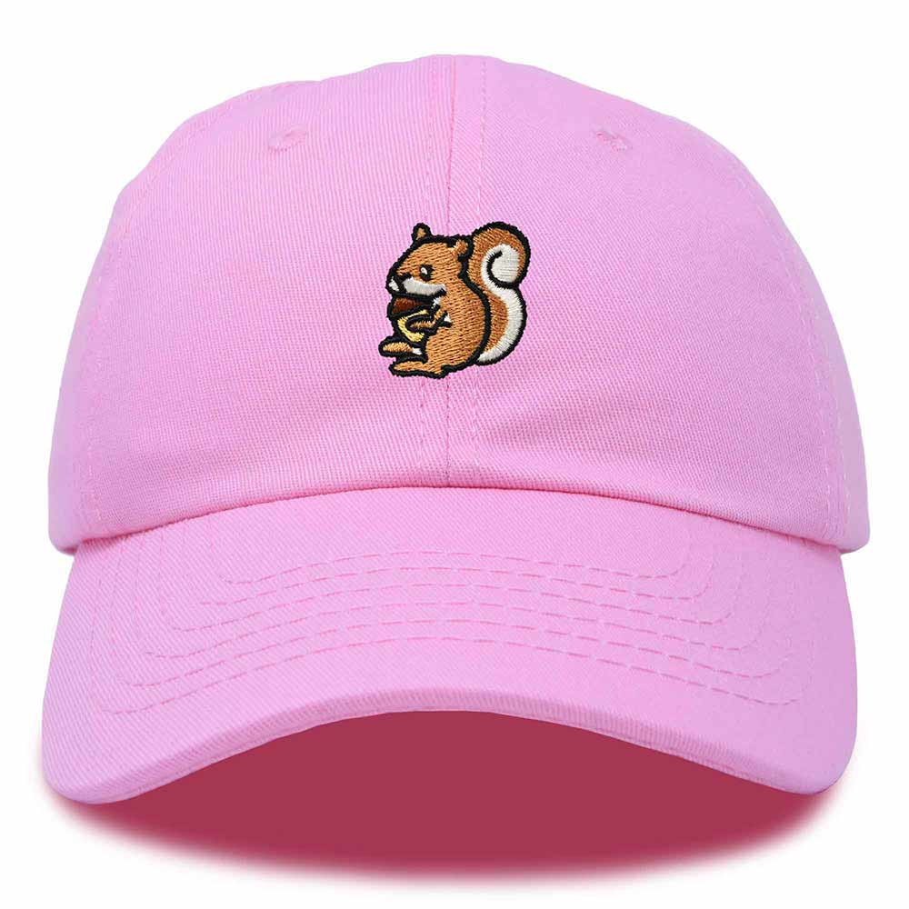 Dalix Squirrel Embroidered Cotton Dad Hat Casual Adjustable Baseball Cap for Nature and Animal Lovers Womens in Black