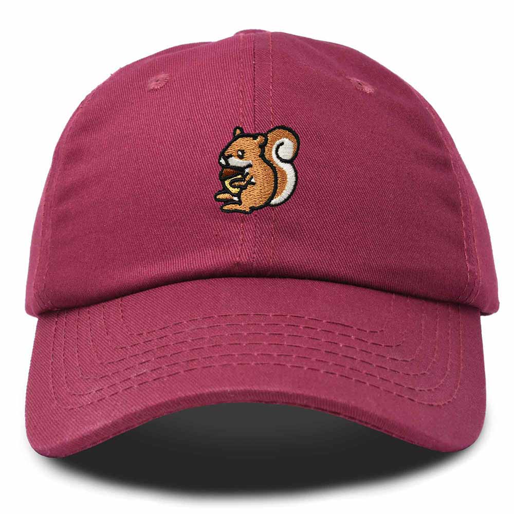 Dalix Squirrel Embroidered Cotton Dad Hat Casual Adjustable Baseball Cap for Nature and Animal Lovers Womens in Black
