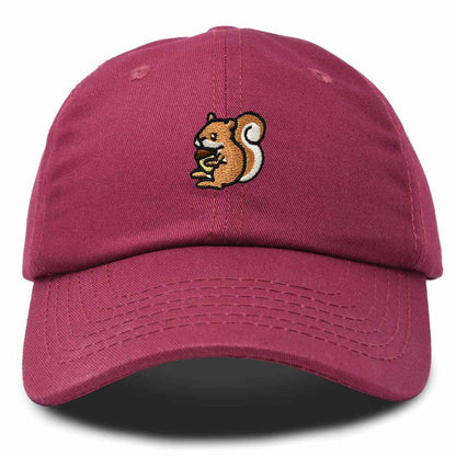 Dalix Squirrel Embroidered Cotton Dad Hat Casual Adjustable Baseball Cap for Nature and Animal Lovers Womens in Black