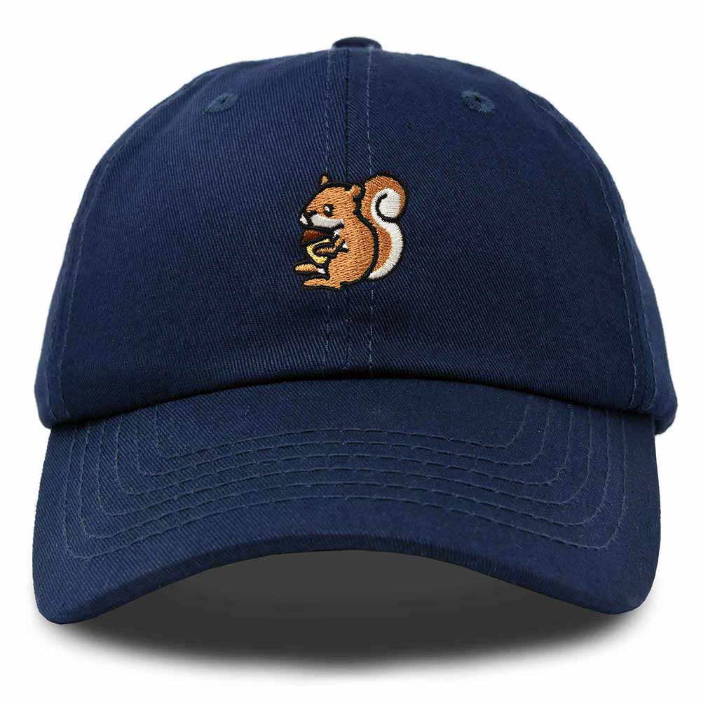Dalix Squirrel Embroidered Cotton Dad Hat Casual Adjustable Baseball Cap for Nature and Animal Lovers Womens in Black