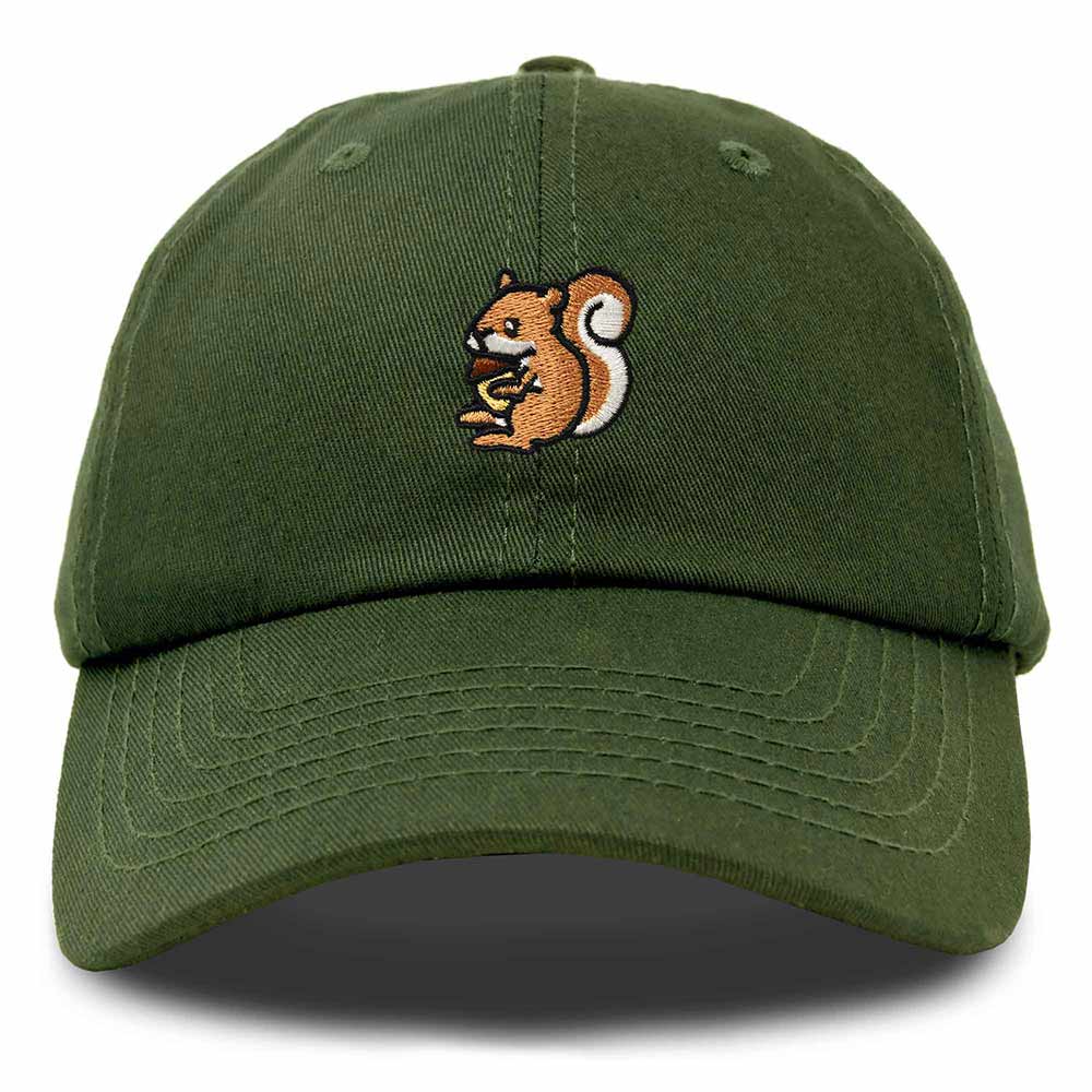 Dalix Squirrel Embroidered Cotton Dad Hat Casual Adjustable Baseball Cap for Nature and Animal Lovers Womens in Black