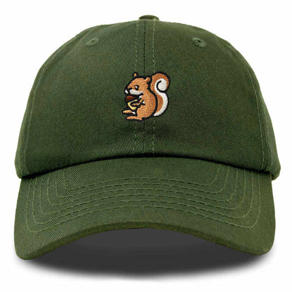 Dalix Squirrel Embroidered Cotton Dad Hat Casual Adjustable Baseball Cap for Nature and Animal Lovers Womens in Black