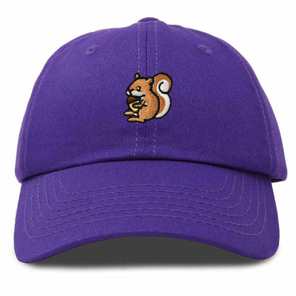 Dalix Squirrel Embroidered Cotton Dad Hat Casual Adjustable Baseball Cap for Nature and Animal Lovers Womens in Black