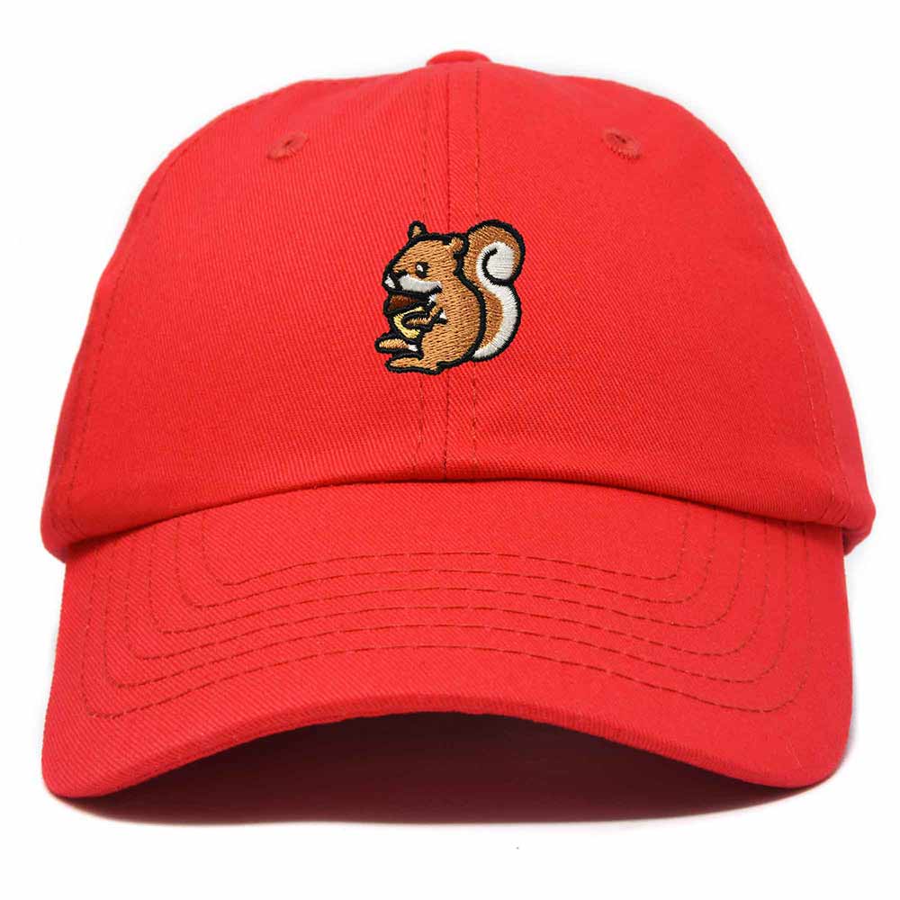 Dalix Squirrel Embroidered Cotton Dad Hat Casual Adjustable Baseball Cap for Nature and Animal Lovers Womens in Black