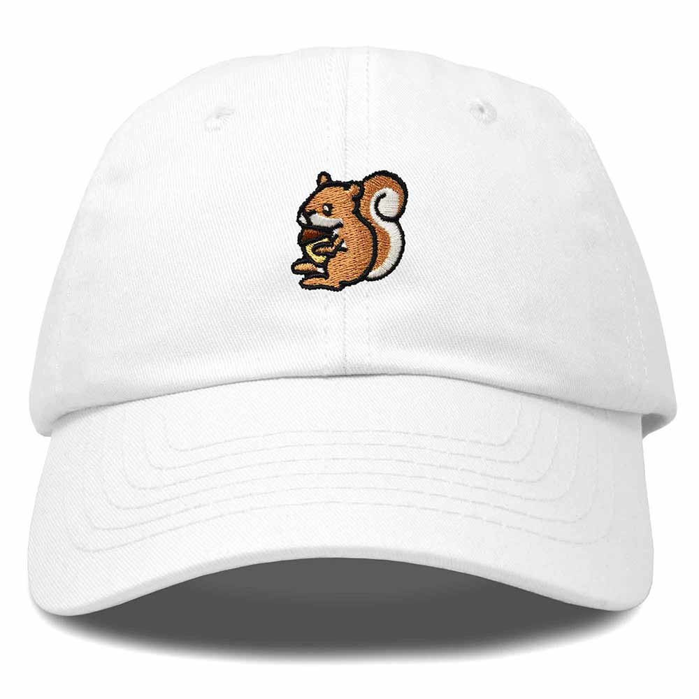Dalix Squirrel Embroidered Cotton Dad Hat Casual Adjustable Baseball Cap for Nature and Animal Lovers Womens in Black