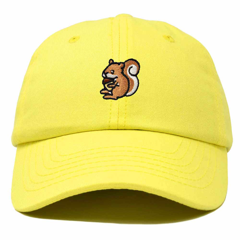 Dalix Squirrel Embroidered Cotton Dad Hat Casual Adjustable Baseball Cap for Nature and Animal Lovers Womens in Black