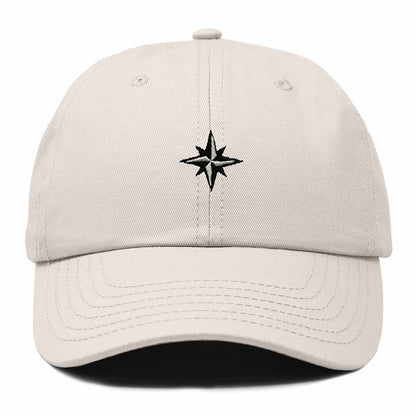 Dalix Star Embroidered Adjustable Cotton Twill Nautical Dad Hat for Men in Beige