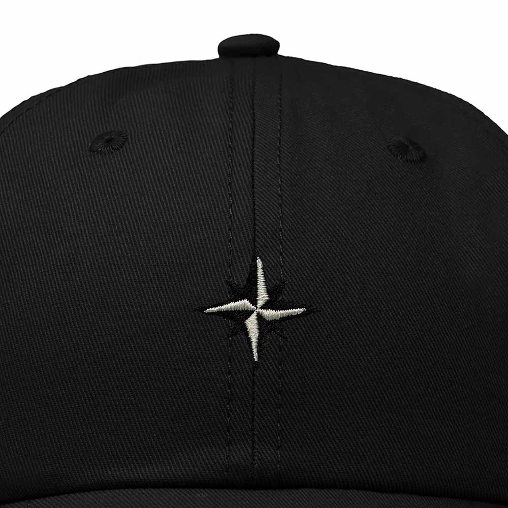 Dalix Star Embroidered Adjustable Cotton Twill Nautical Dad Hat for Men in Black