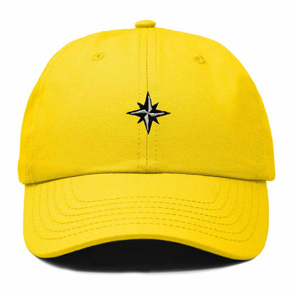 Dalix Star Embroidered Adjustable Cotton Twill Nautical Dad Hat for Men in Gold