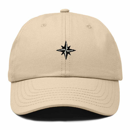 Dalix Star Embroidered Adjustable Cotton Twill Nautical Dad Hat for Men in Khaki