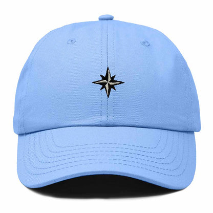 Dalix Star Embroidered Adjustable Cotton Twill Nautical Dad Hat for Men in Light Blue
