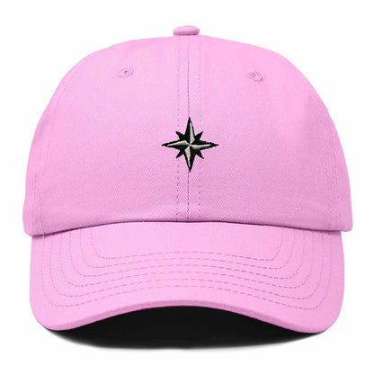 Dalix Star Embroidered Adjustable Cotton Twill Nautical Dad Hat for Men in Light Pink