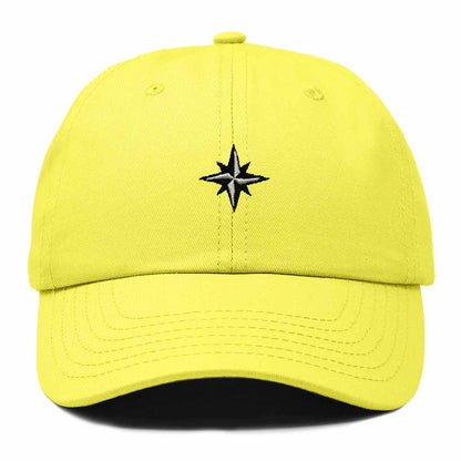 Dalix Star Embroidered Adjustable Cotton Twill Nautical Dad Hat for Men in Yellow