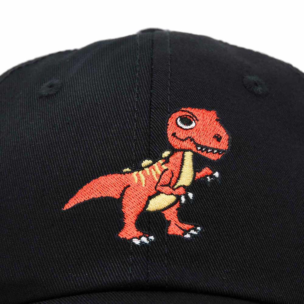 Dalix T-Rex Embroidered Mens Cotton Dad Hat Baseball Cap in Black