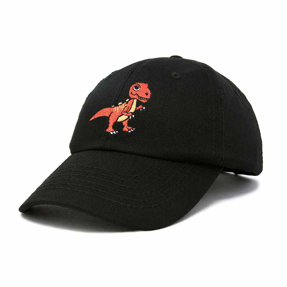 Dalix T-Rex Embroidered Mens Cotton Dad Hat Baseball Cap in Black