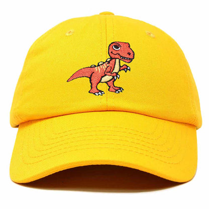 Dalix T-Rex Embroidered Mens Cotton Dad Hat Baseball Cap in Gold