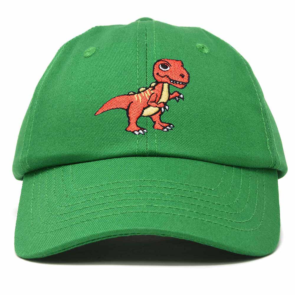 Dalix T-Rex Embroidered Mens Cotton Dad Hat Baseball Cap in Kelly Green