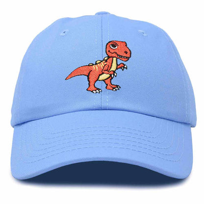 Dalix T-Rex Embroidered Mens Cotton Dad Hat Baseball Cap in Light Blue