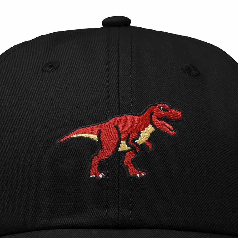 Dalix T Rex Embroidered Tyrannosaurus Dinosaur Cotton Summer Outdoor Baseball Cap Dad Hat Mens in Black