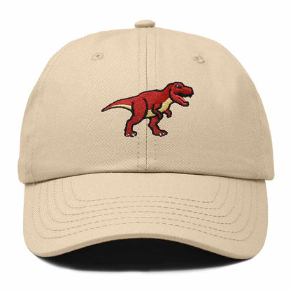 Dalix T Rex Embroidered Tyrannosaurus Dinosaur Cotton Summer Outdoor Baseball Cap Dad Hat Mens in Khaki