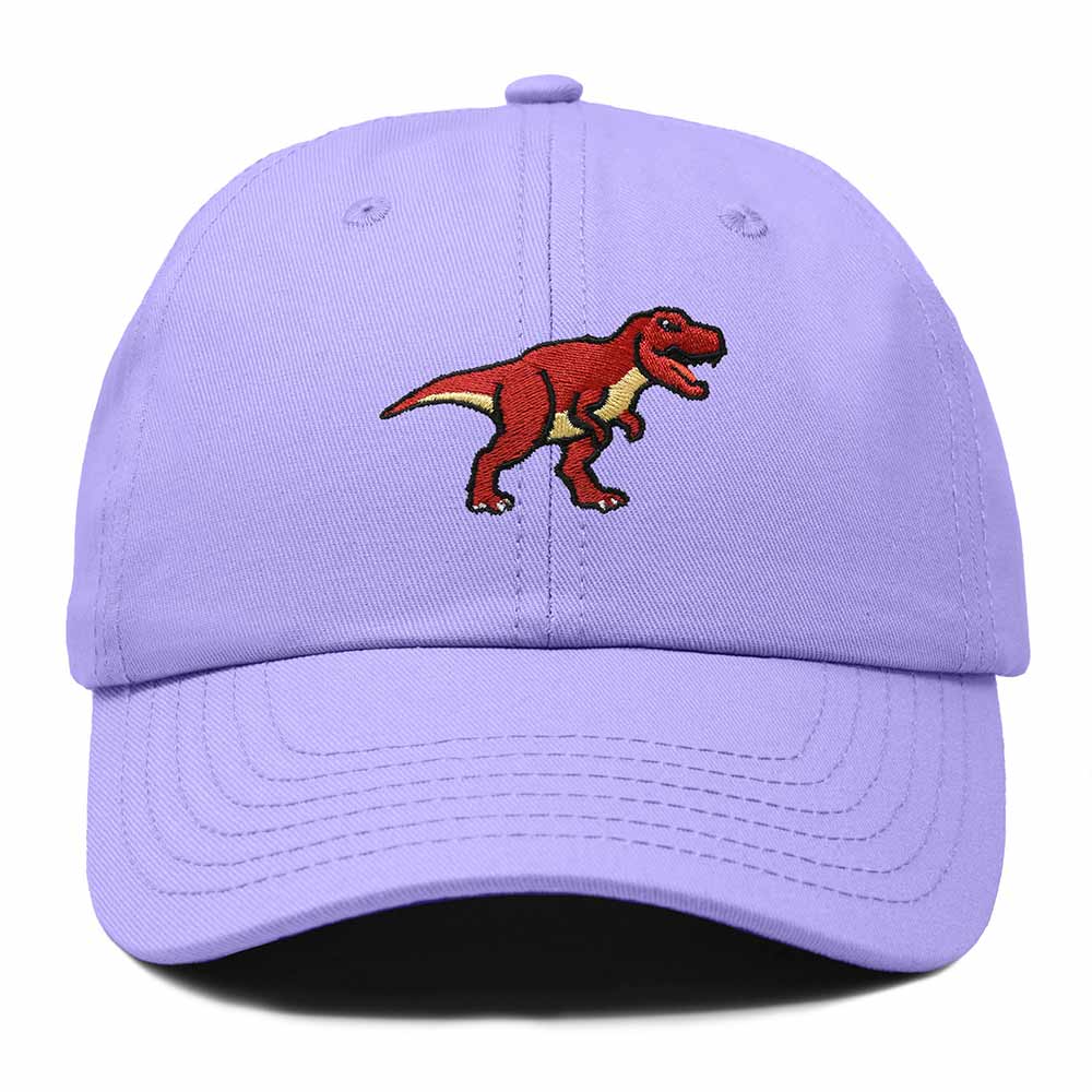 Dalix T Rex Embroidered Tyrannosaurus Dinosaur Cotton Summer Outdoor Baseball Cap Dad Hat Mens in Lavender