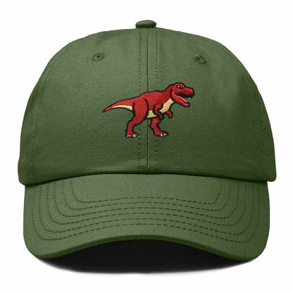Dalix T Rex Embroidered Tyrannosaurus Dinosaur Cotton Summer Outdoor Baseball Cap Dad Hat Mens in Olive