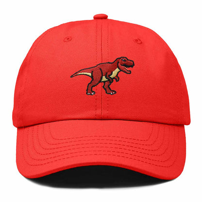 Dalix T Rex Embroidered Tyrannosaurus Dinosaur Cotton Summer Outdoor Baseball Cap Dad Hat Mens in Red