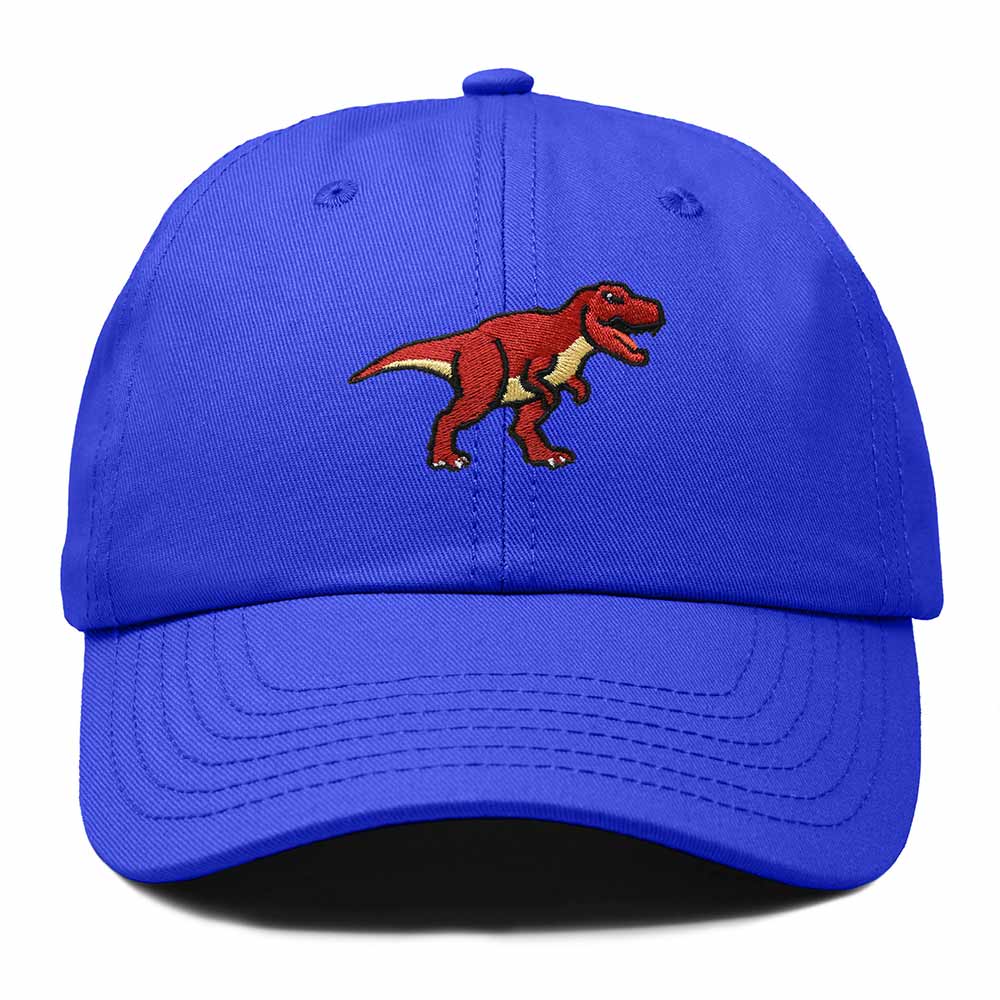 Dalix T Rex Embroidered Tyrannosaurus Dinosaur Cotton Summer Outdoor Baseball Cap Dad Hat Mens in Royal Blue
