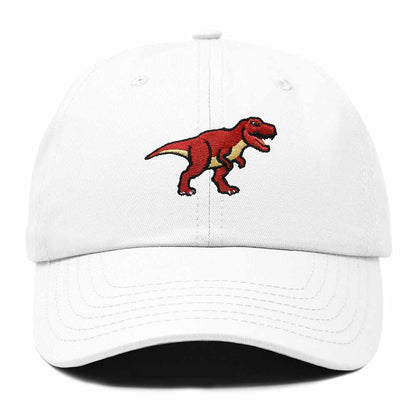 Dalix T Rex Embroidered Tyrannosaurus Dinosaur Cotton Summer Outdoor Baseball Cap Dad Hat Mens in White