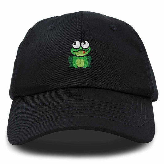Dalix Frog Embroidered Womens Cotton Dad Hat Baseball Cap Adjustable in Black