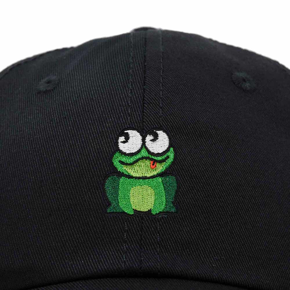 Dalix Frog Embroidered Womens Cotton Dad Hat Baseball Cap Adjustable in Black